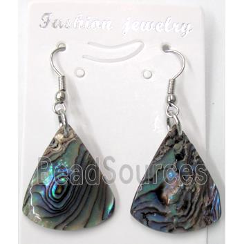 Paua Abalone shell earring, teardrop, mxied