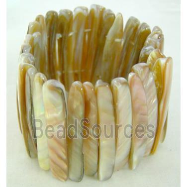 freshwater shell bracelet, stretchy, coffee