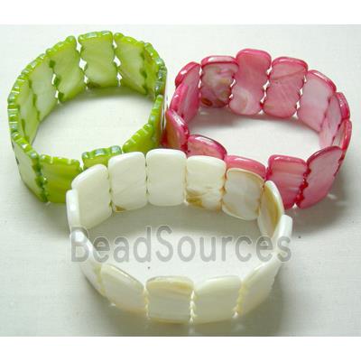 freshwater shell bracelet, stretchy, mixed