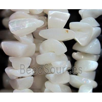 Fresh water shell bead, freeform