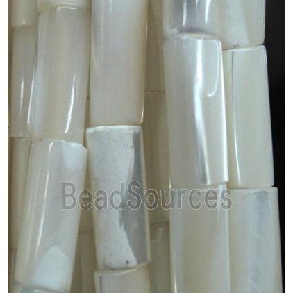 White MOP Shell Tube Beads Column