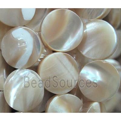 mother of pearl bead, flat round