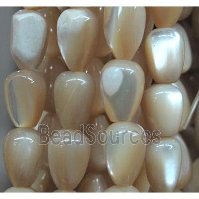 mother of pearl bead, teardrop