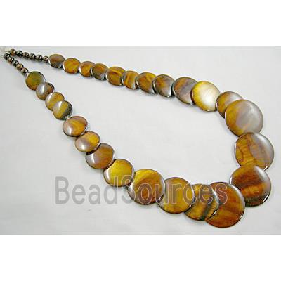 17 inches of freshwater shell necklace, bronze