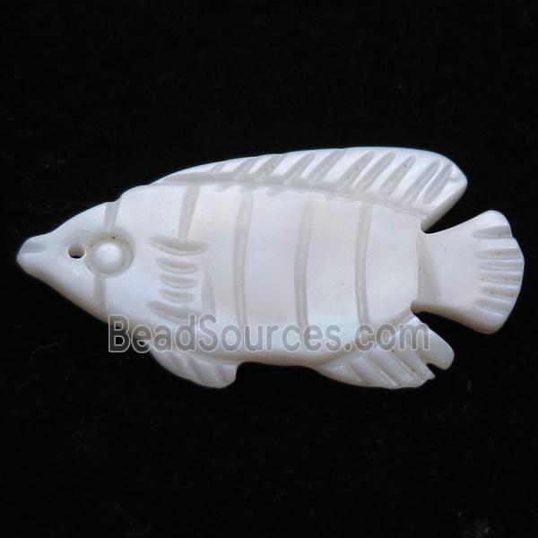 white shell fish pendant