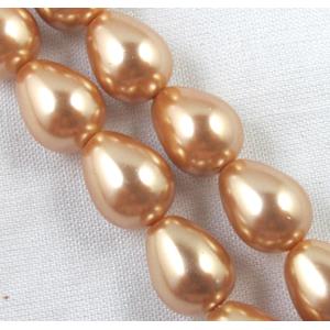 Pearlized Shell Beads, teardrop