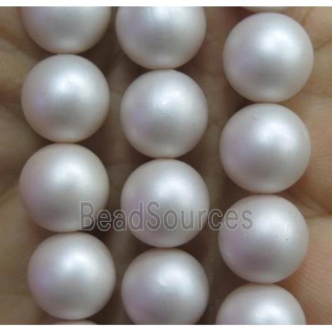 matte pearlized shell beads, round