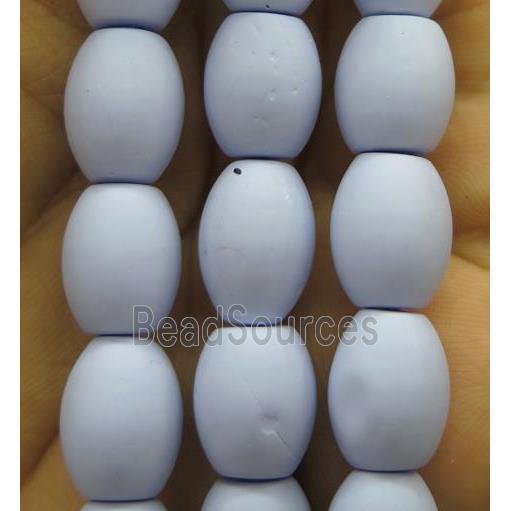 matte pearlized shell beads, barrel, gray purple