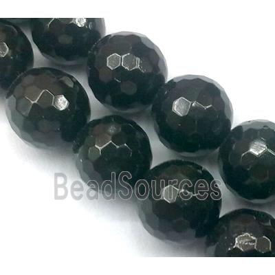 pearlized shell beads, faceted round, black