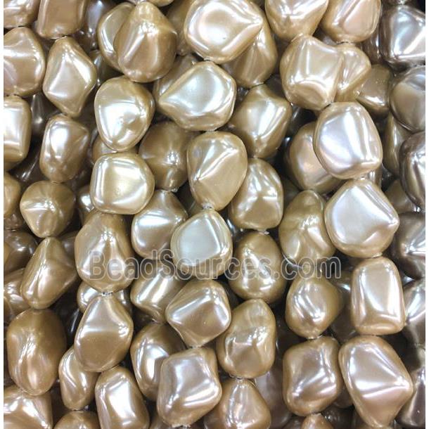 pearlized shell beads, freeform