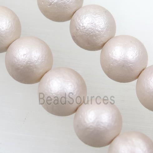 pearlized shell bead, matte Rough round