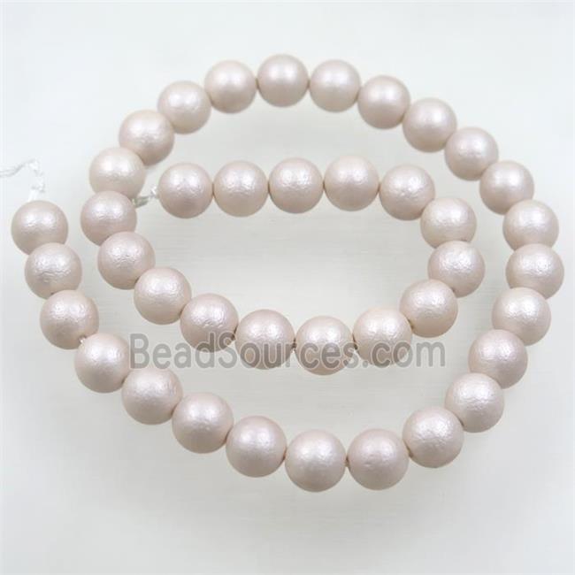 pearlized shell bead, matte Rough round