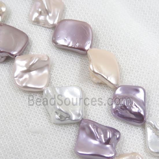 baroque style freshwater shell beads, freeform, mix color