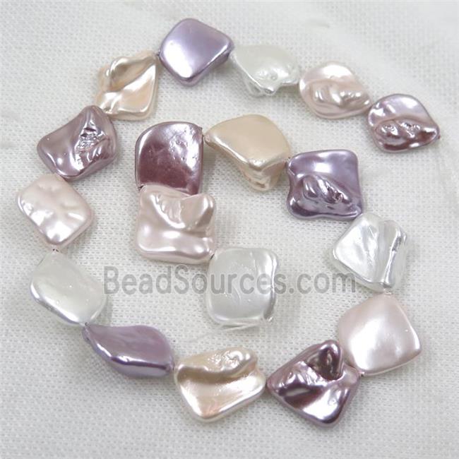 baroque style freshwater shell beads, freeform, mix color