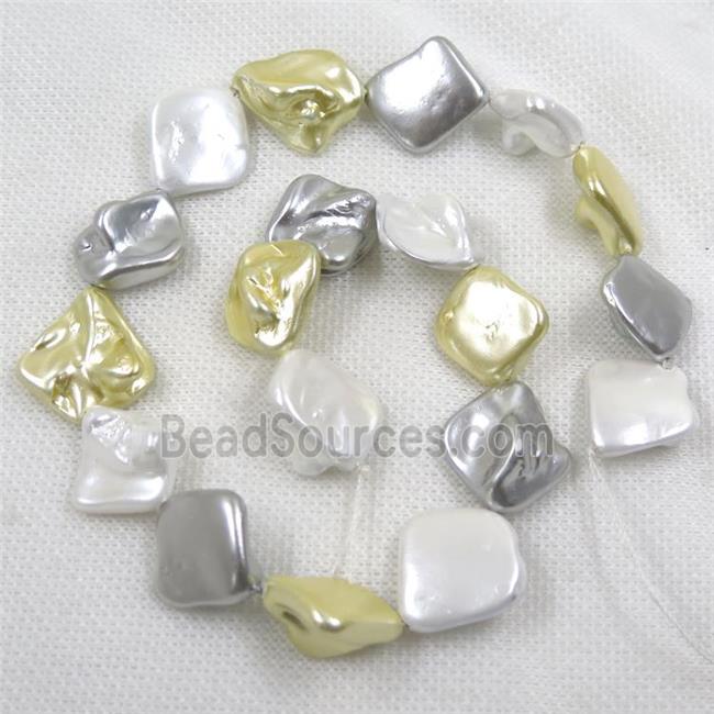 baroque style freshwater shell beads, freeform, mix color