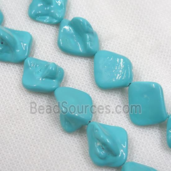 baroque style freshwater shell beads, freeform, teal