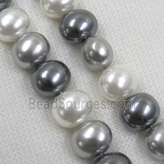 Pearlized Shell potato Beads, mix color