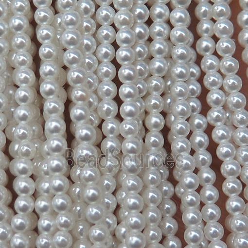 white round pearlized shell beads