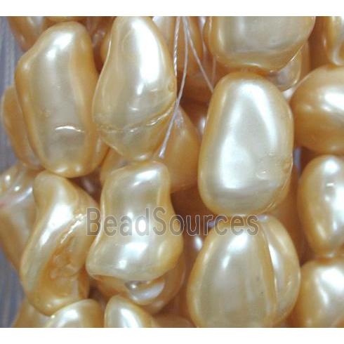 Pearlized Shell Beads, freeform, pink