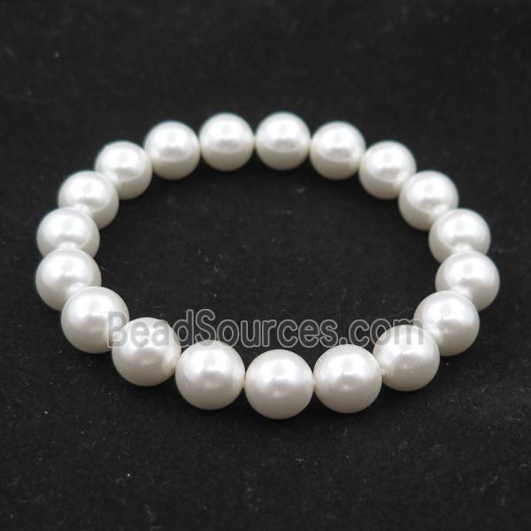 white pearlized shell bracelet