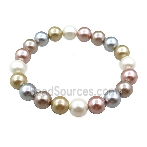 pearlized shell bracelet, round