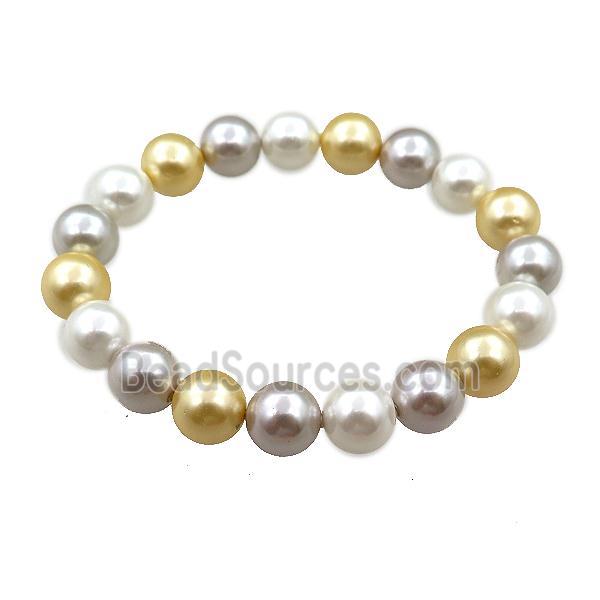 pearlized shell bracelet, round