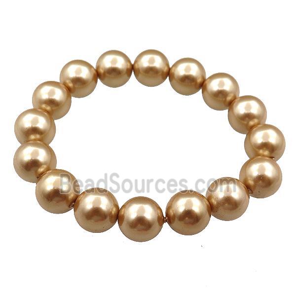 pearlized shell bracelet, gold