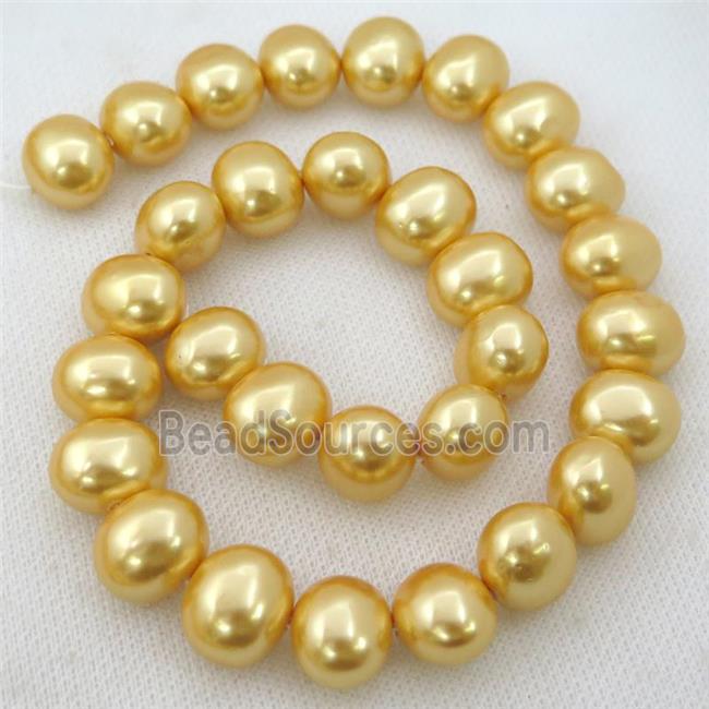 yellow Pearlized Shell potato Beads