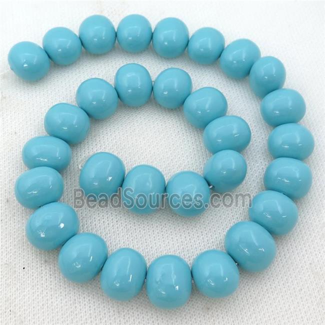 turq Pearlized Shell potato Beads