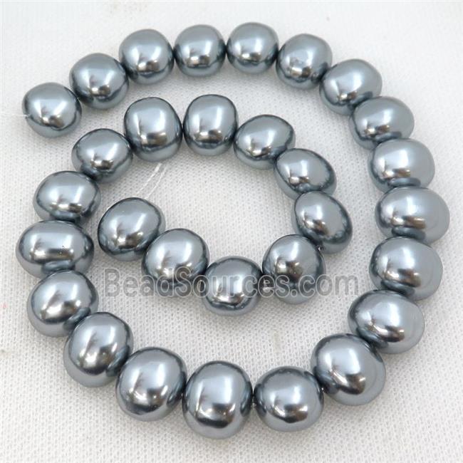 black Pearlized Shell potato Beads