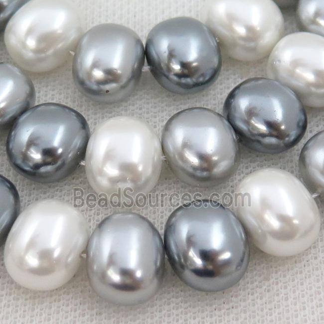 Pearlized Shell potato Beads, mix color