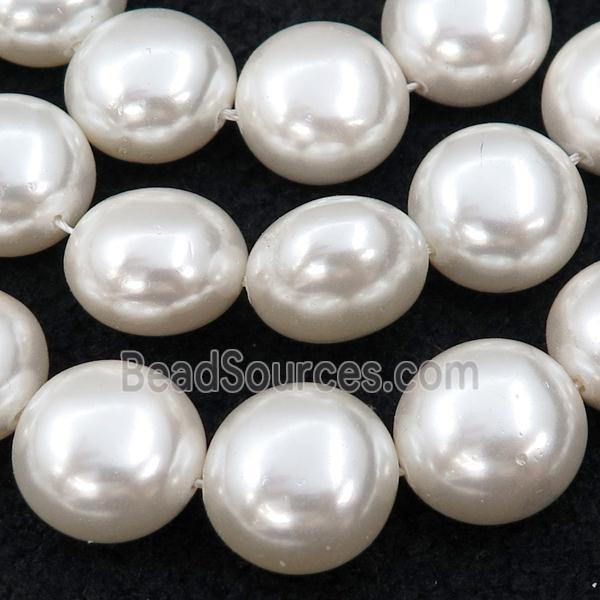 White Pearlized Shell Button Beads