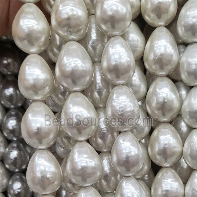 Baroque Style Cream White Pearlized Shell Teardrop Beads