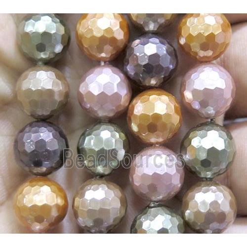 Pearlized Shell Bead, faceted round