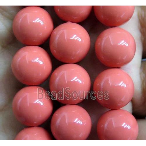 pink Pearlized Shell Beads, round