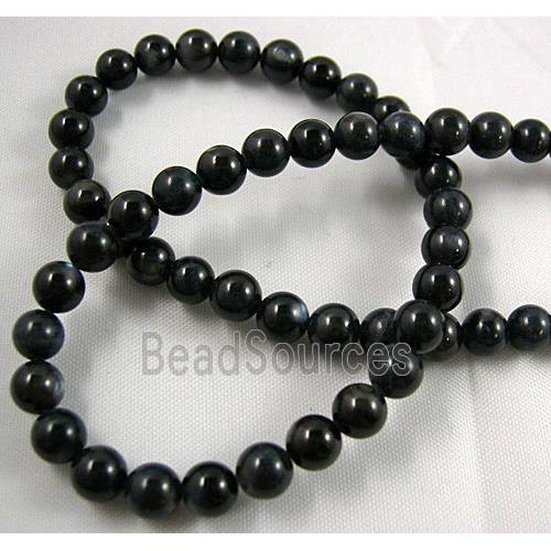 freshwater shell beads, round, dyed, black