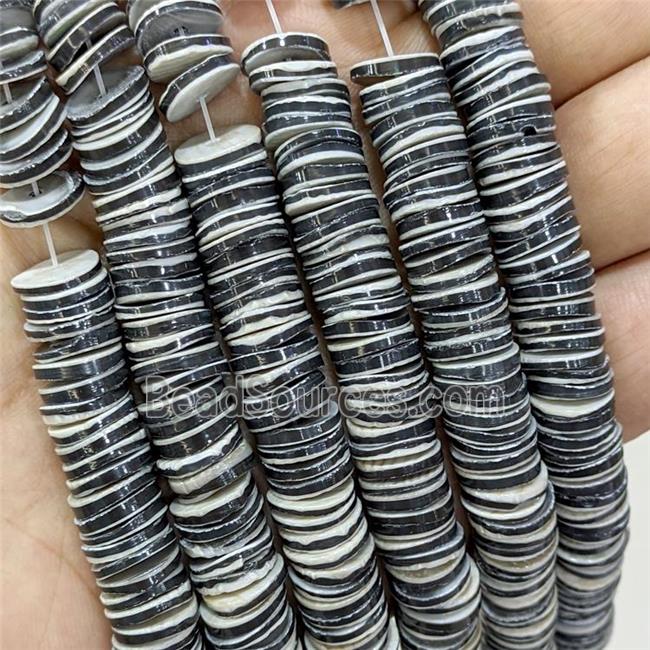 Natural Sea Shell Heishi Beads Black Dye