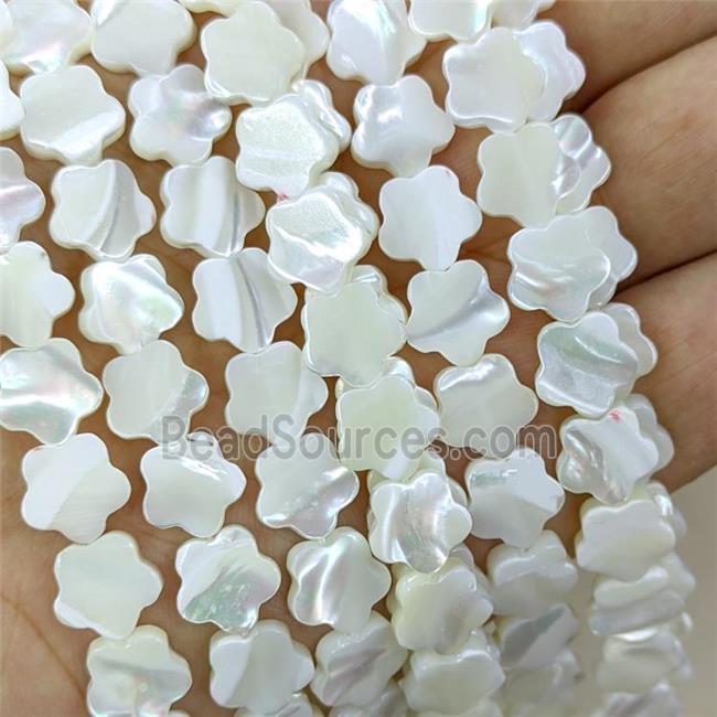 White MOP Shell Flower Beads