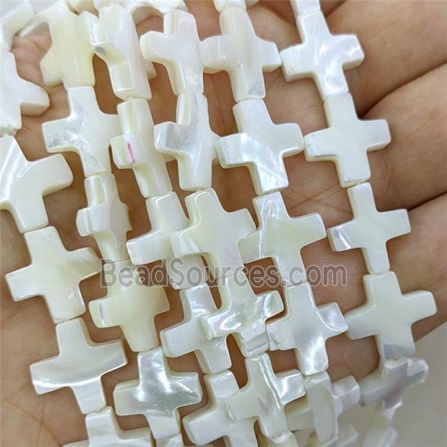 White MOP Shell Beads Cross