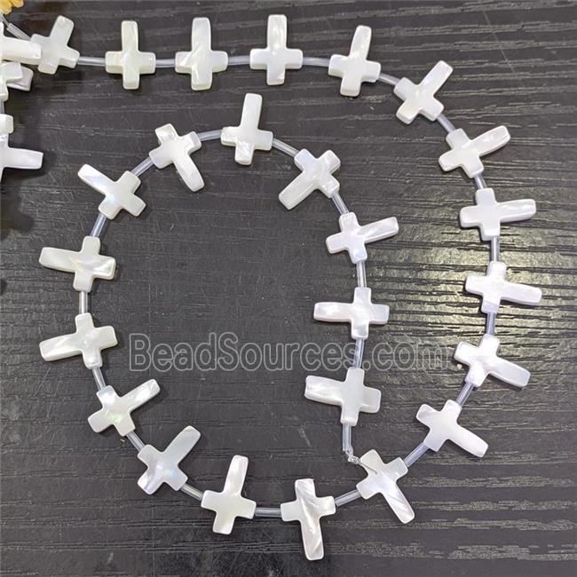 White MOP Shell Beads Cross