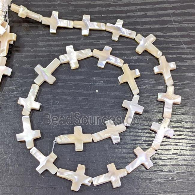 White MOP Shell Beads Cross