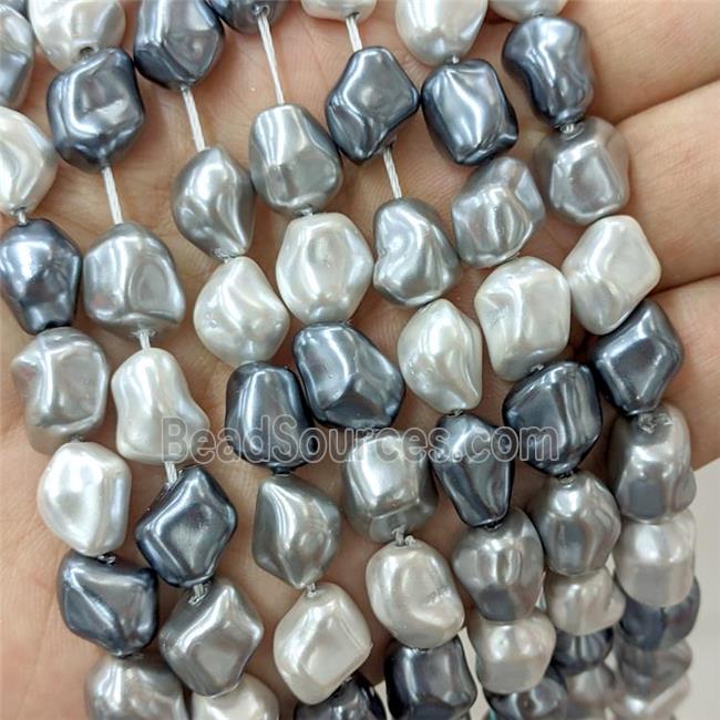 Pearlized Shell Beads Freeform Mixed Color