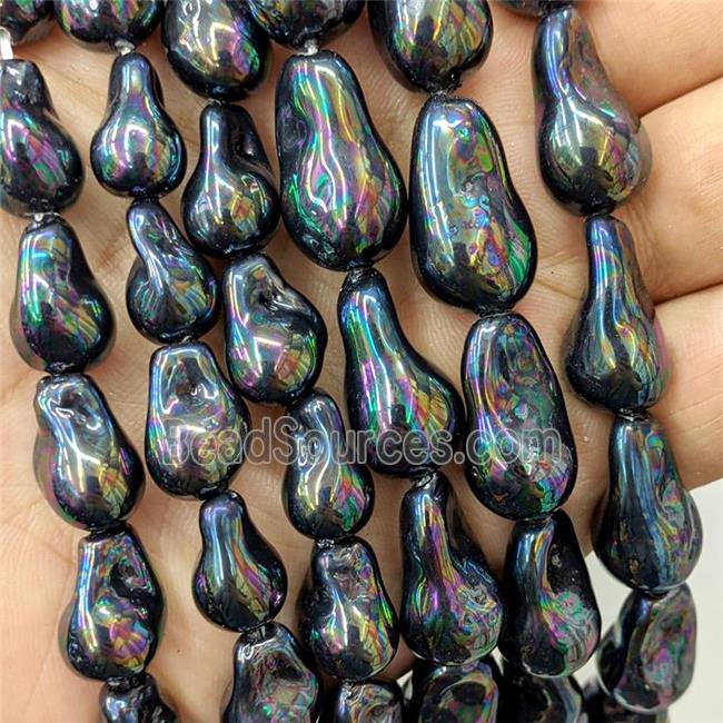 Baroque Style Pearlized Shell Freeform Black AB-Color