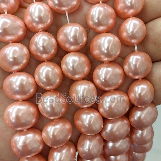 Pink Pearlized Shell Potato Beads