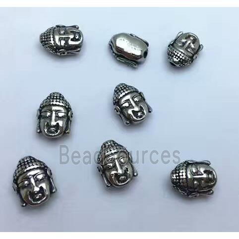 stainless steel buddha beads, Antique silver