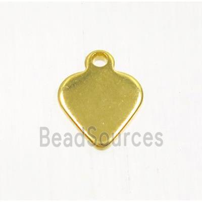 stainless steel pendant, heart, gold plated