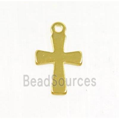 stainless steel Cross pendant, gold plated