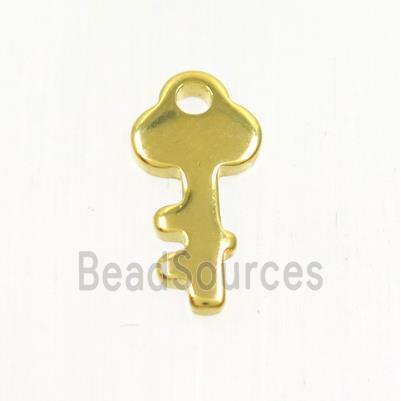 stainless steel key pendant, gold plated