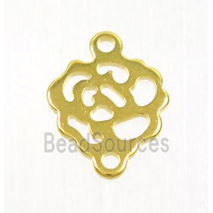 stainless steel roseflower pendant, gold plated