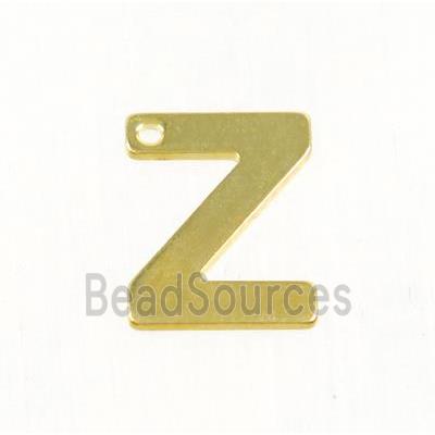 stainless steel letter Z pendant, gold plated